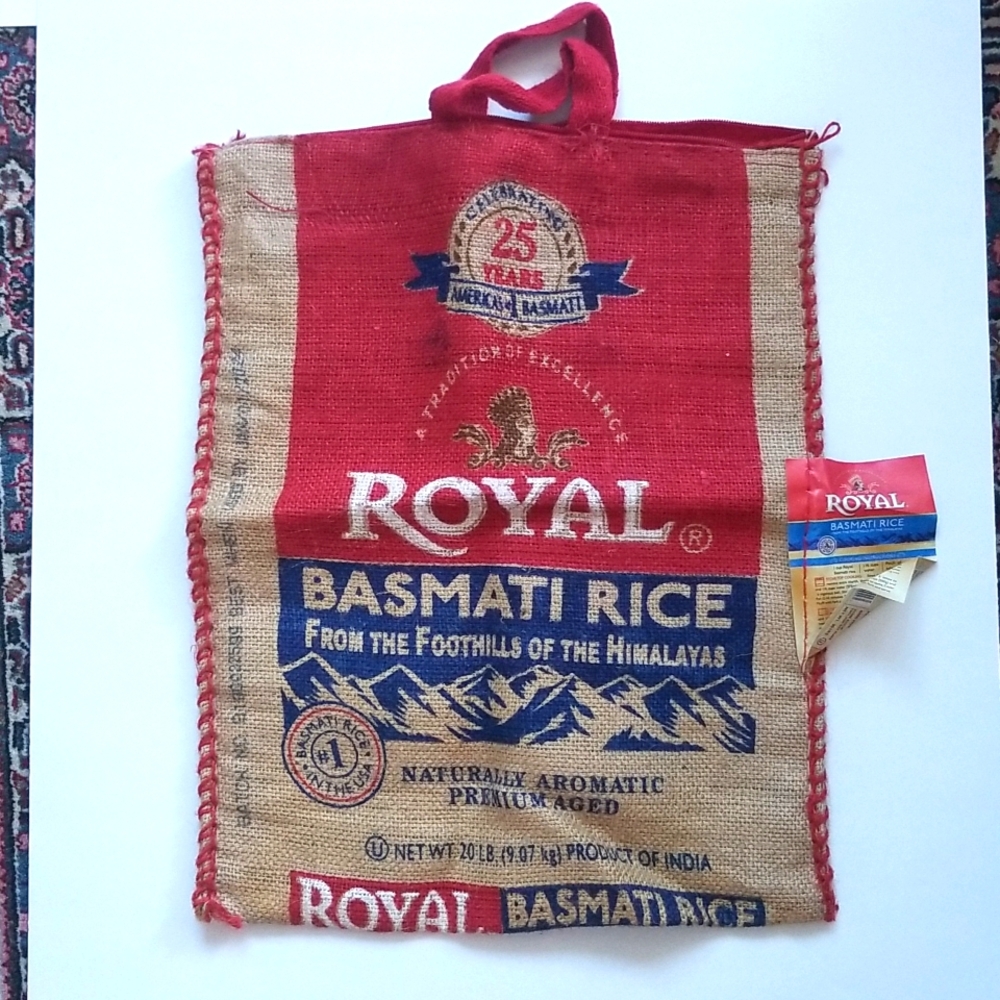 Royal Basmati Rice Burlap Bag With Handle
